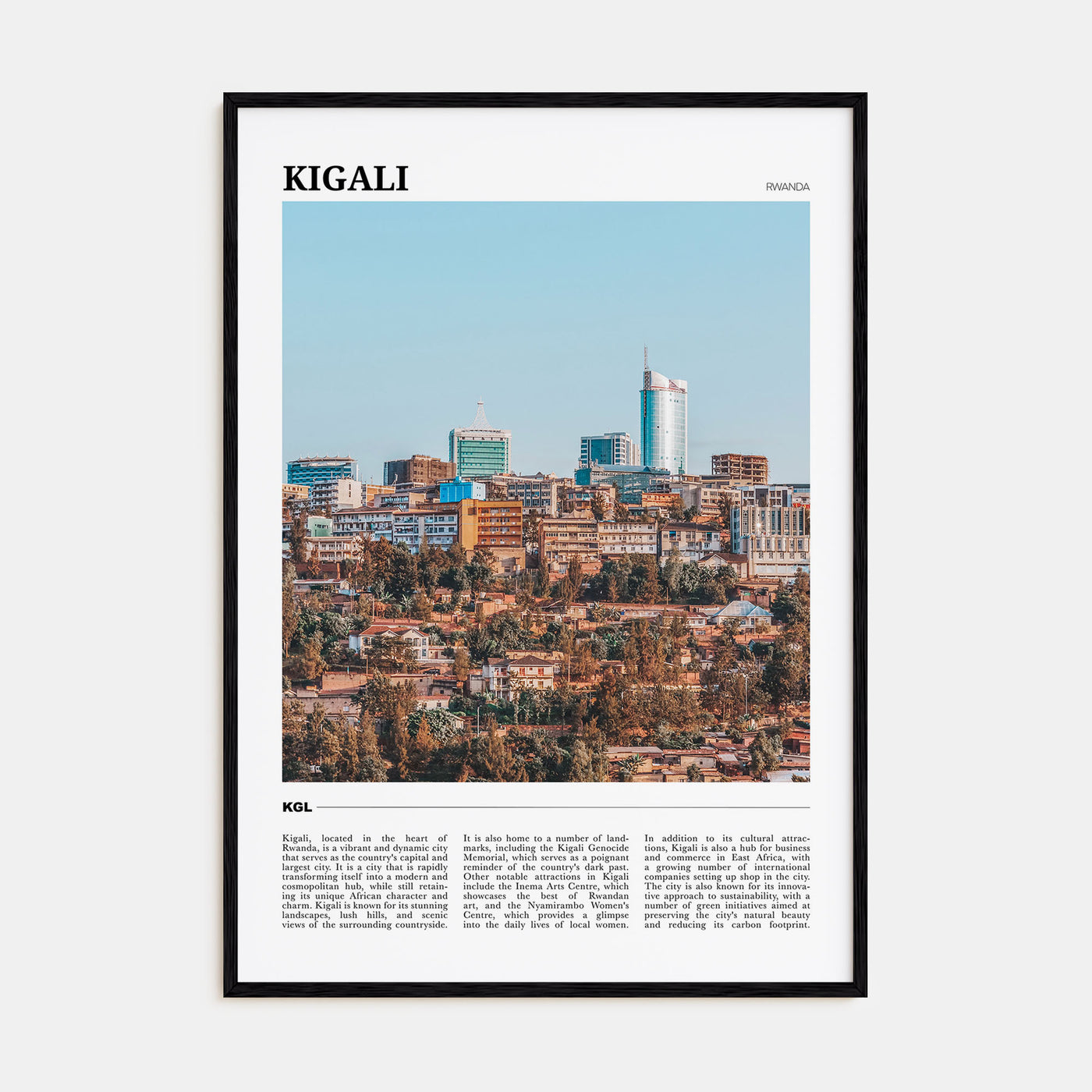 Kigali Travel Color Poster