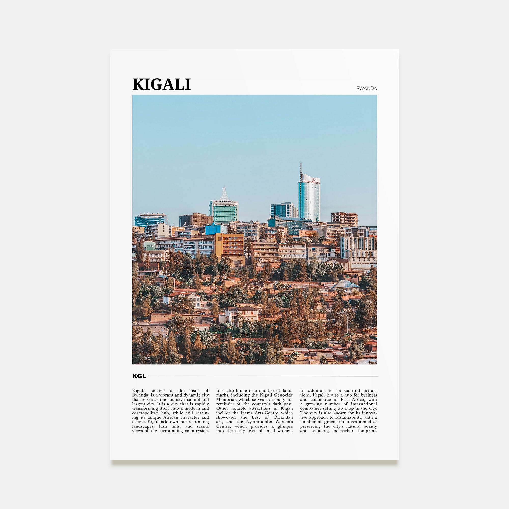 Kigali Travel Color Poster