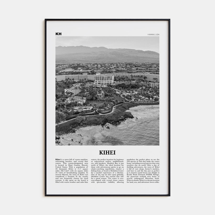 Kihei Travel B&W Poster
