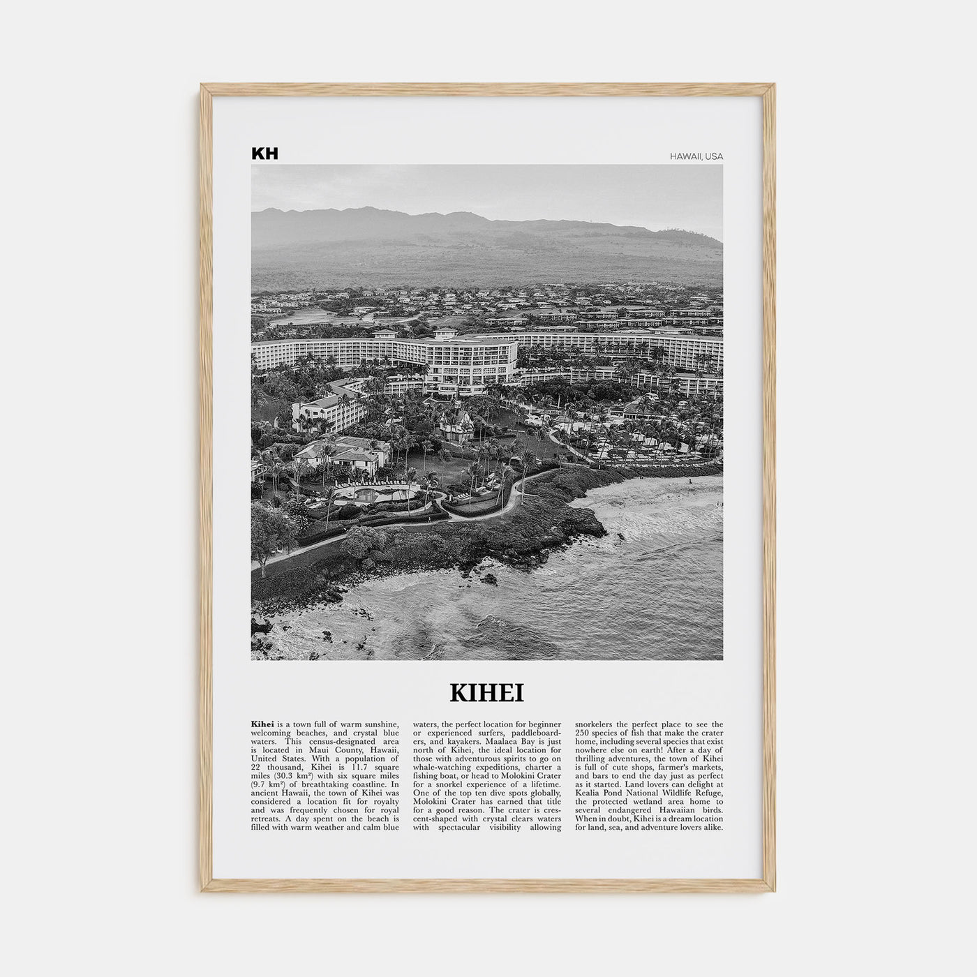 Kihei Travel B&W Poster
