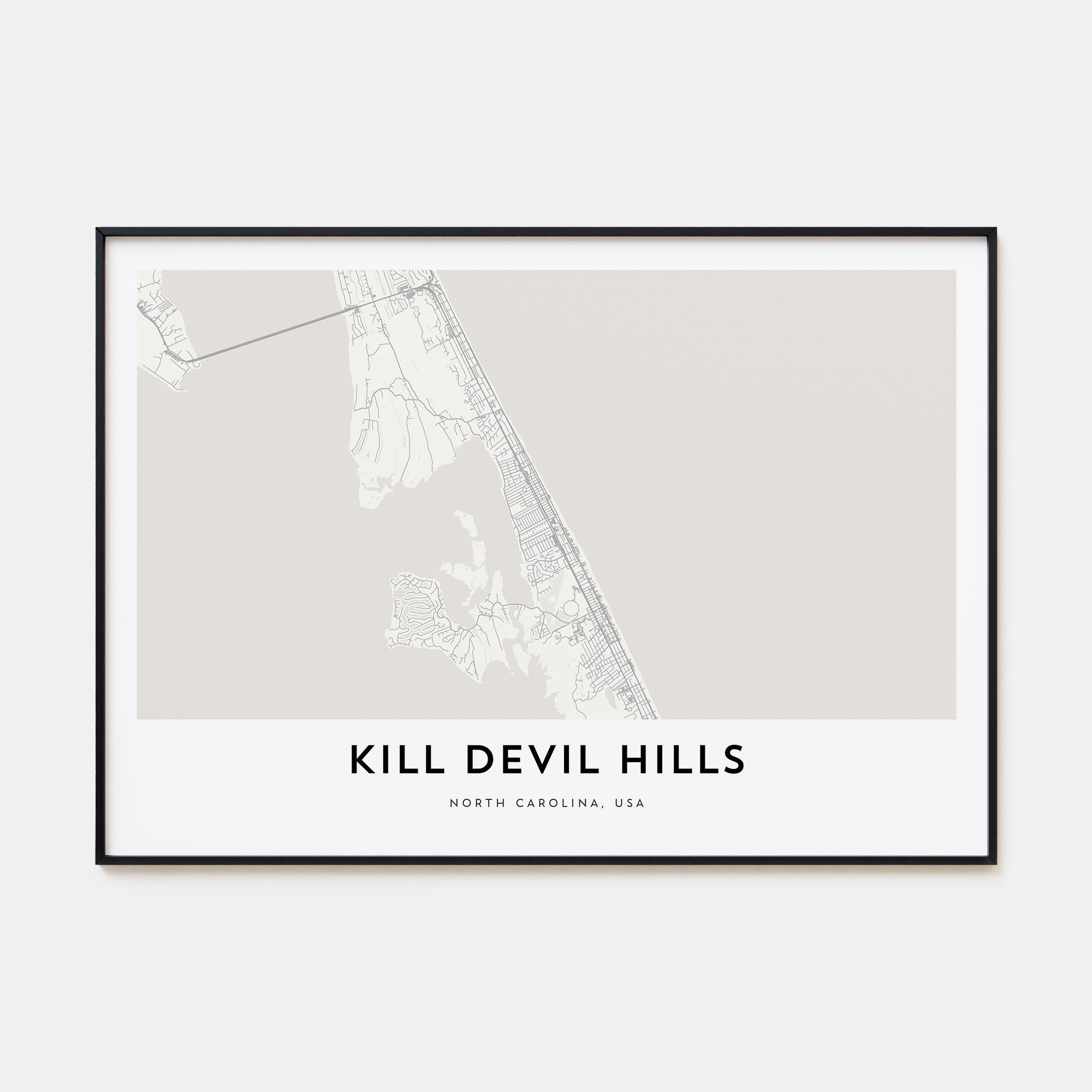 Kill Devil Hills Map Landscape Poster