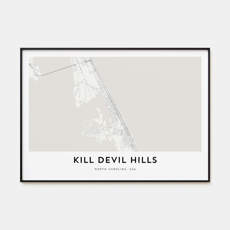 Kill Devil Hills Map Landscape Poster