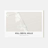 Kill Devil Hills Map Landscape Poster