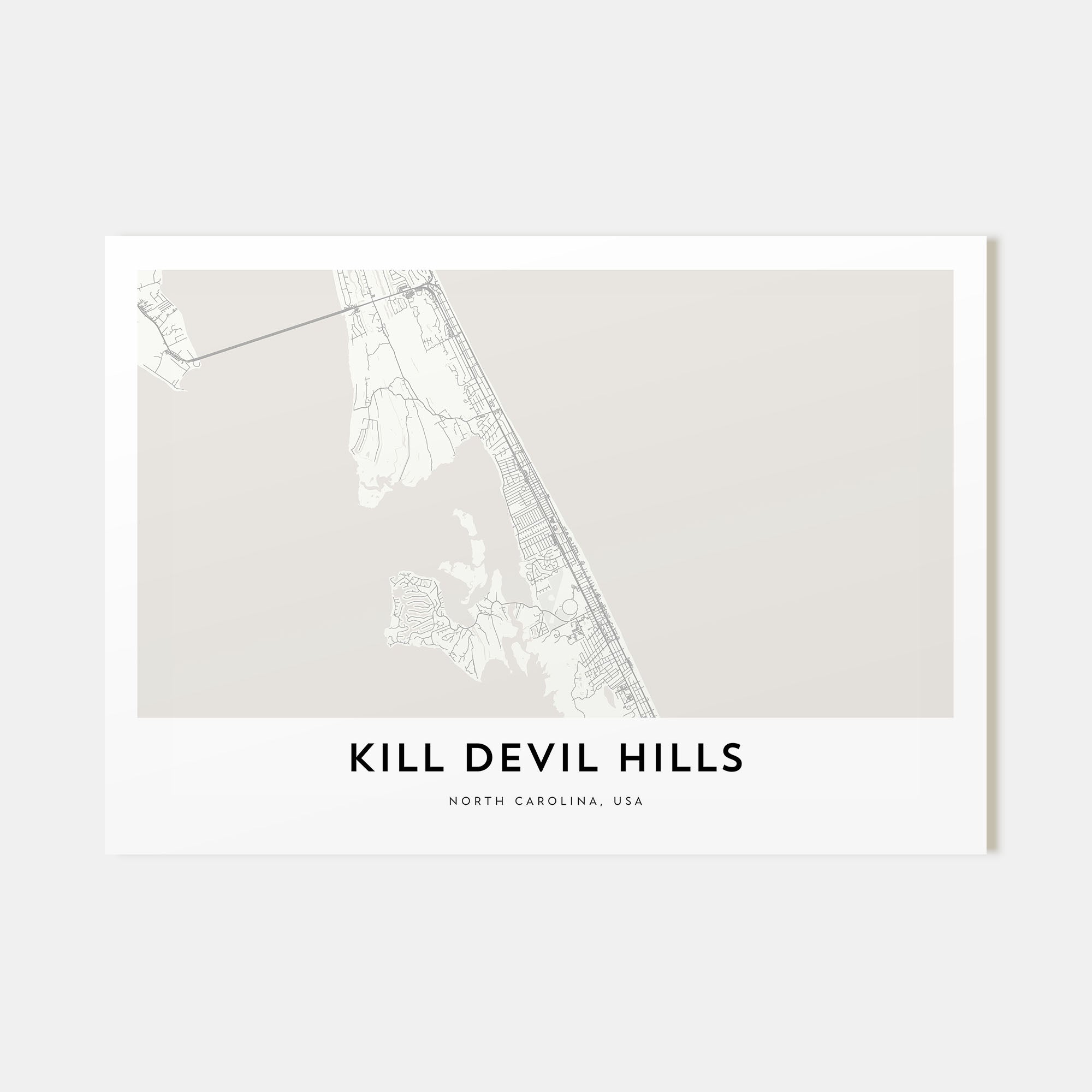 Kill Devil Hills Map Landscape Poster