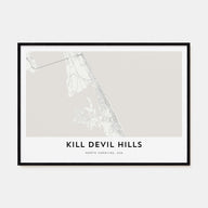 Kill Devil Hills Map Landscape Poster