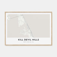 Kill Devil Hills Map Landscape Poster