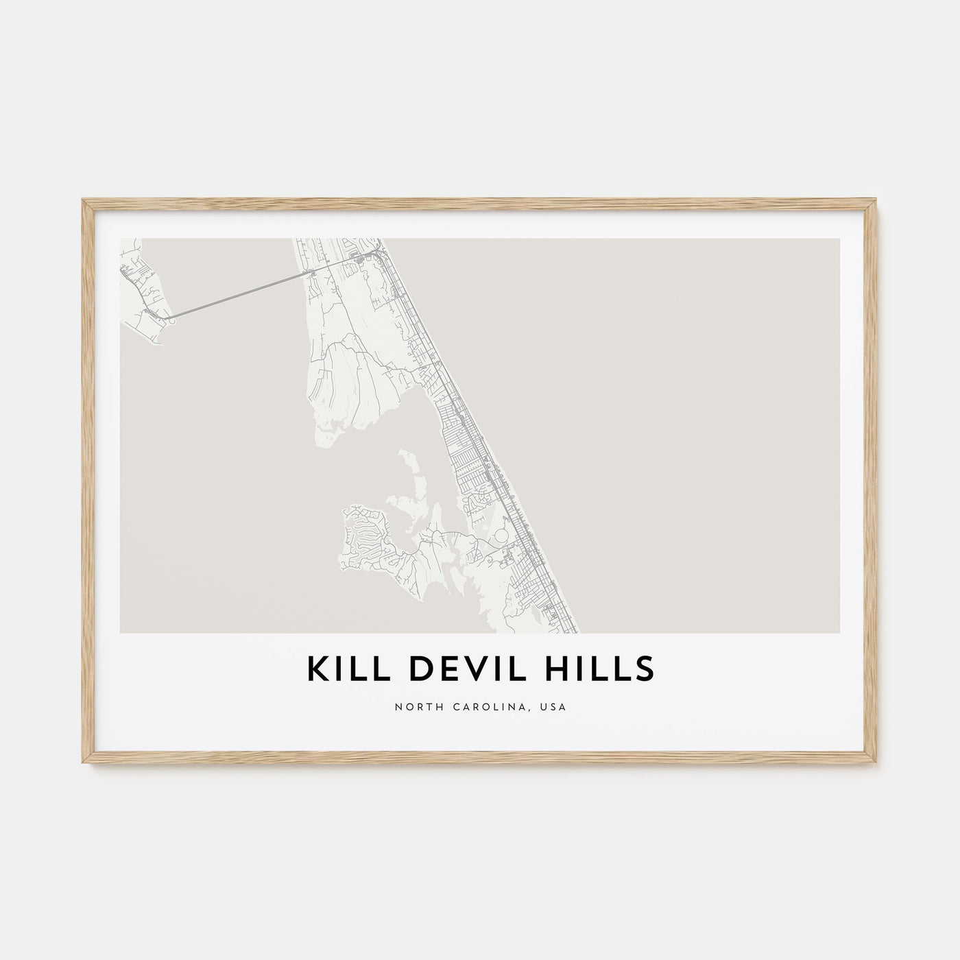 Kill Devil Hills Map Landscape Poster