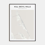 Kill Devil Hills Map Portrait Poster