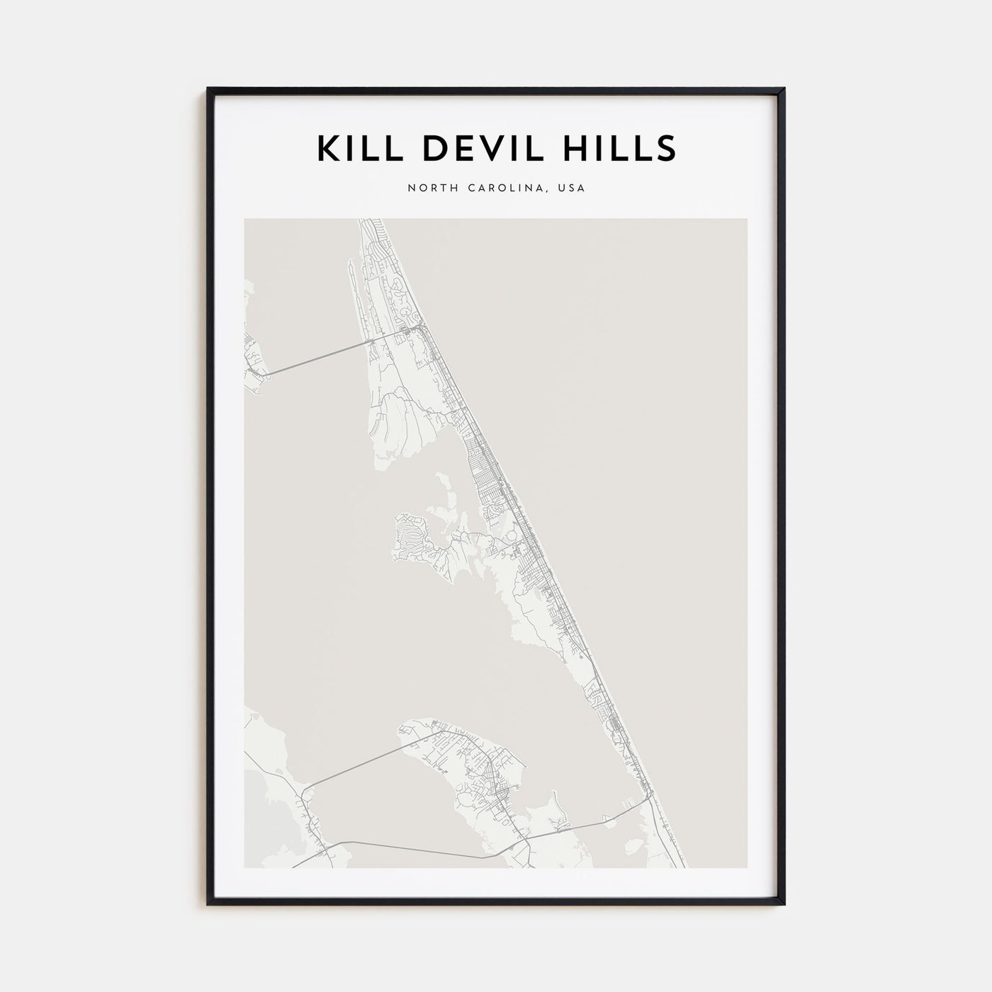 Kill Devil Hills Map Portrait Poster