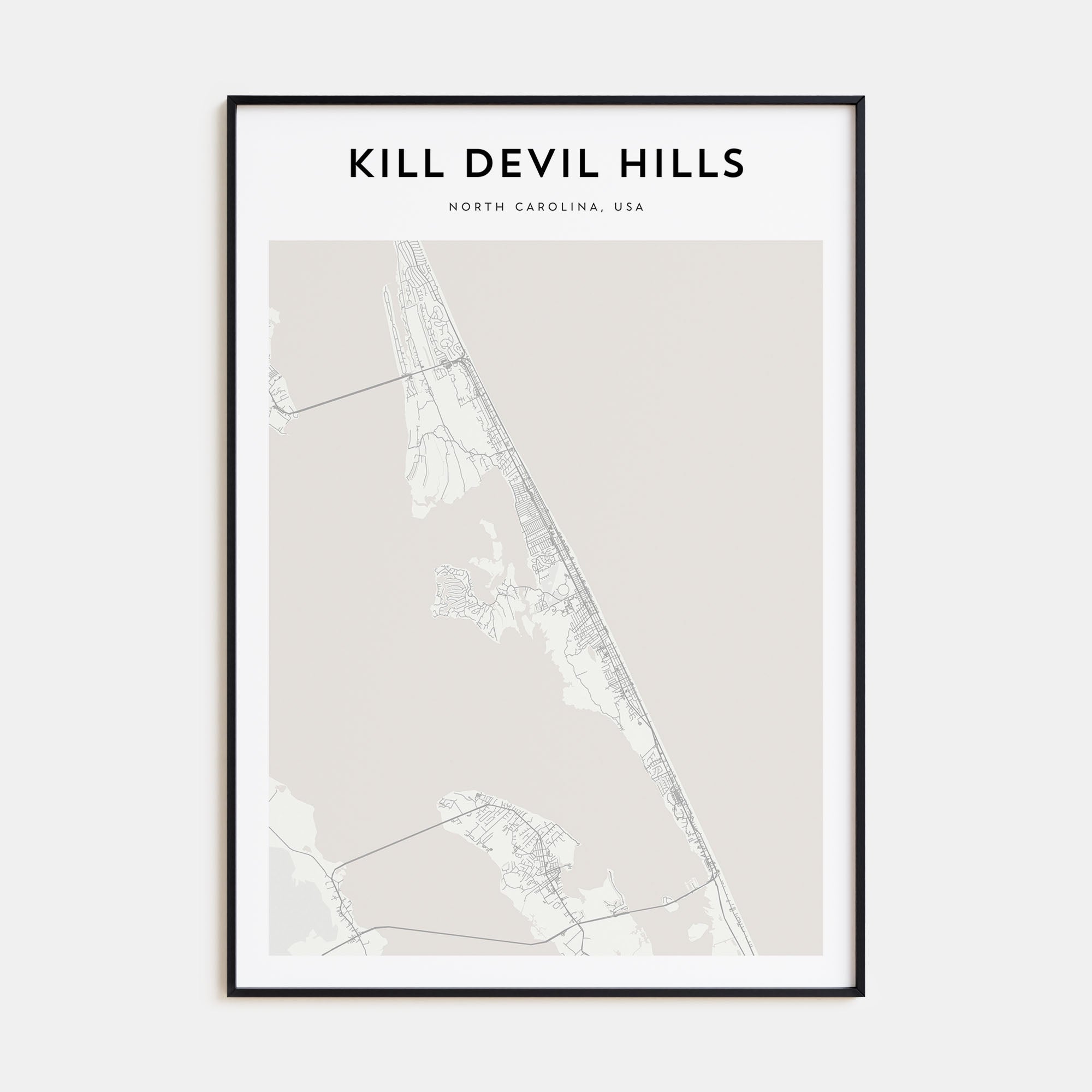 Kill Devil Hills Map Portrait Poster