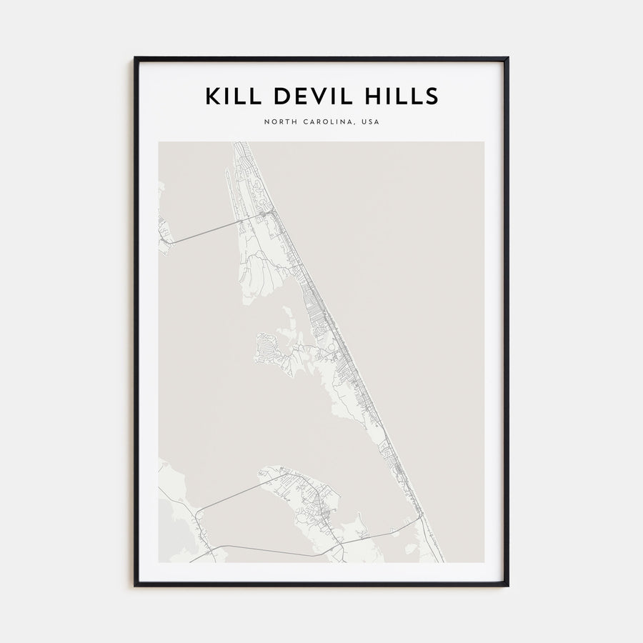 Kill Devil Hills Map Portrait Poster