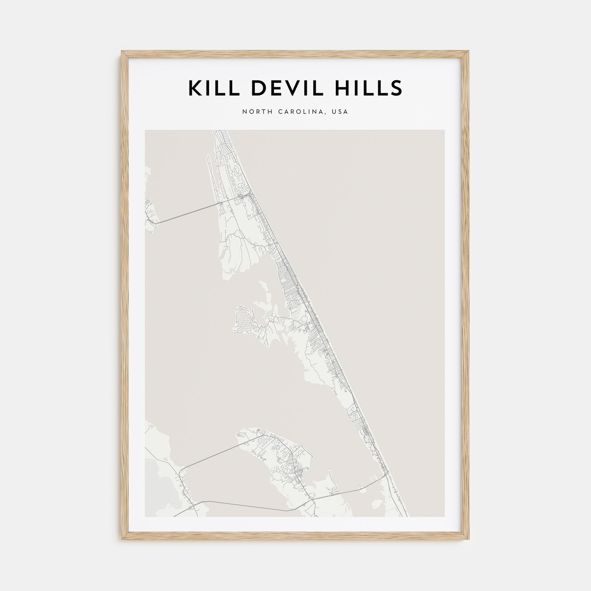 Kill Devil Hills Map Portrait Poster