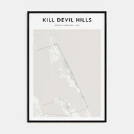 Kill Devil Hills Map Portrait Poster