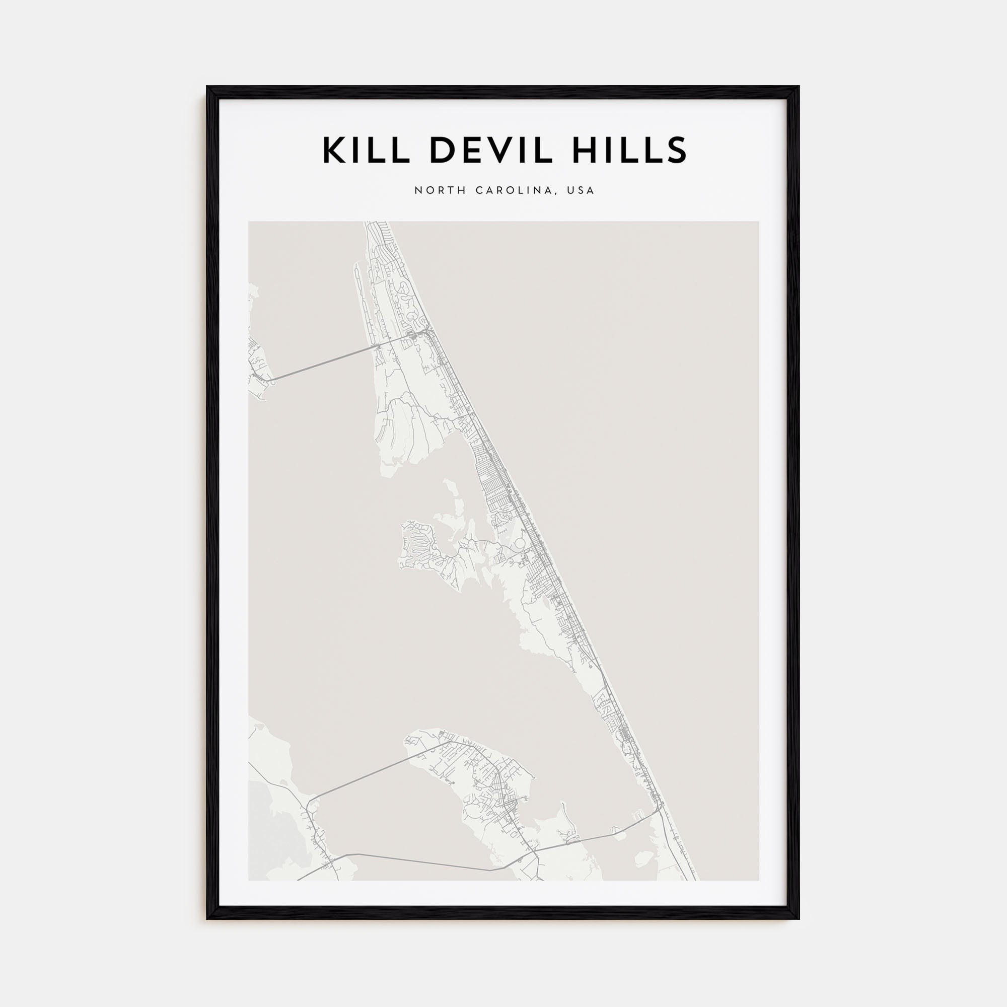Kill Devil Hills Map Portrait Poster