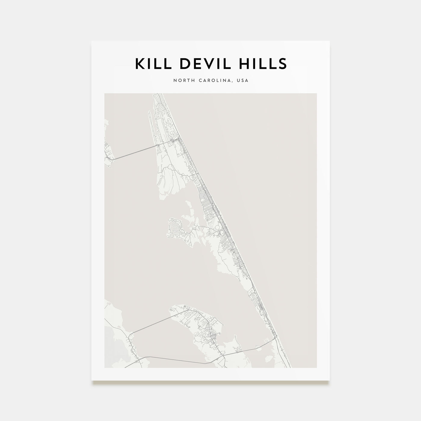 Kill Devil Hills Map Portrait Poster