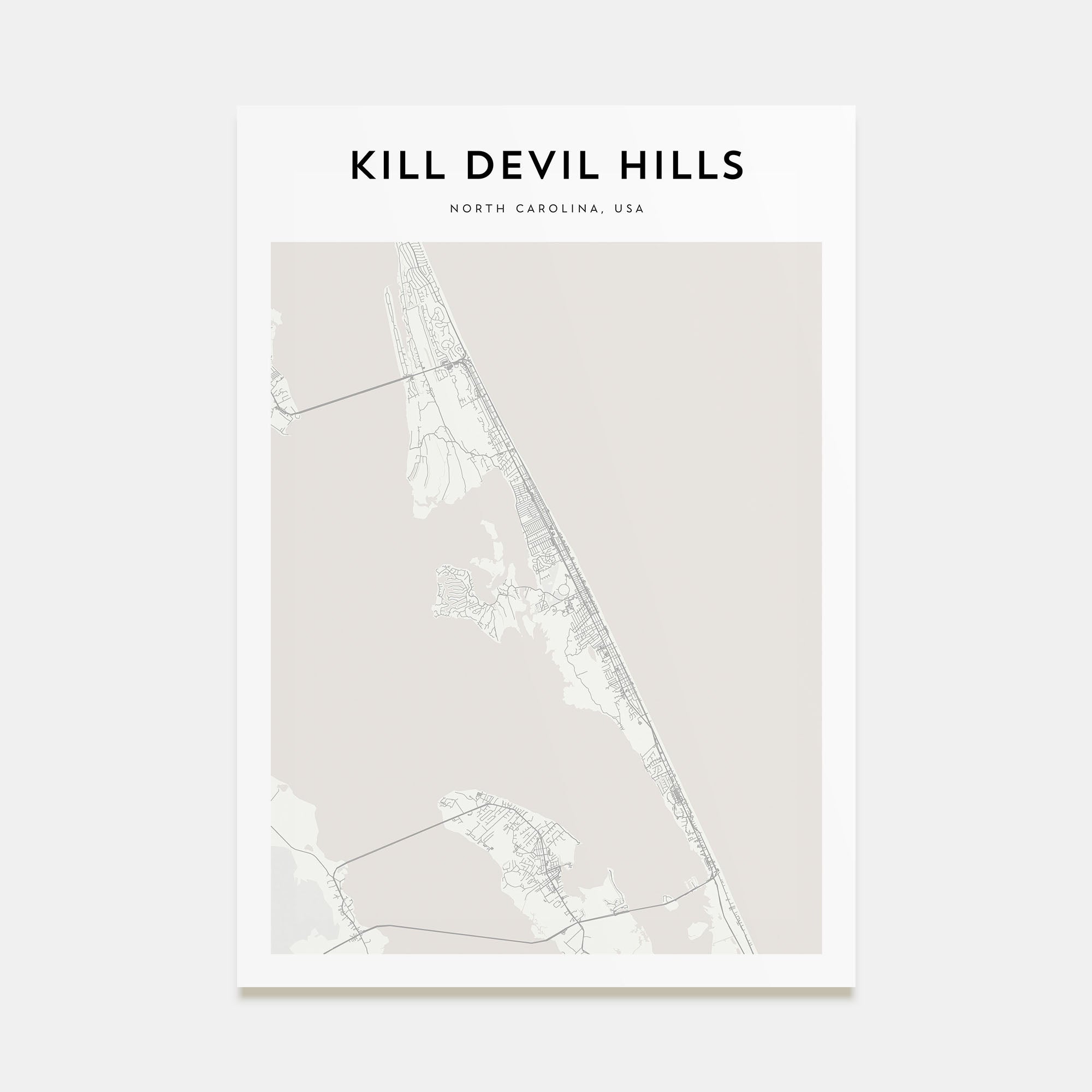Kill Devil Hills Map Portrait Poster