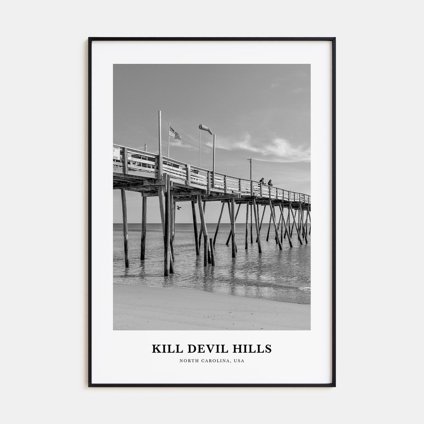 Kill Devil Hills Portrait B&W Poster