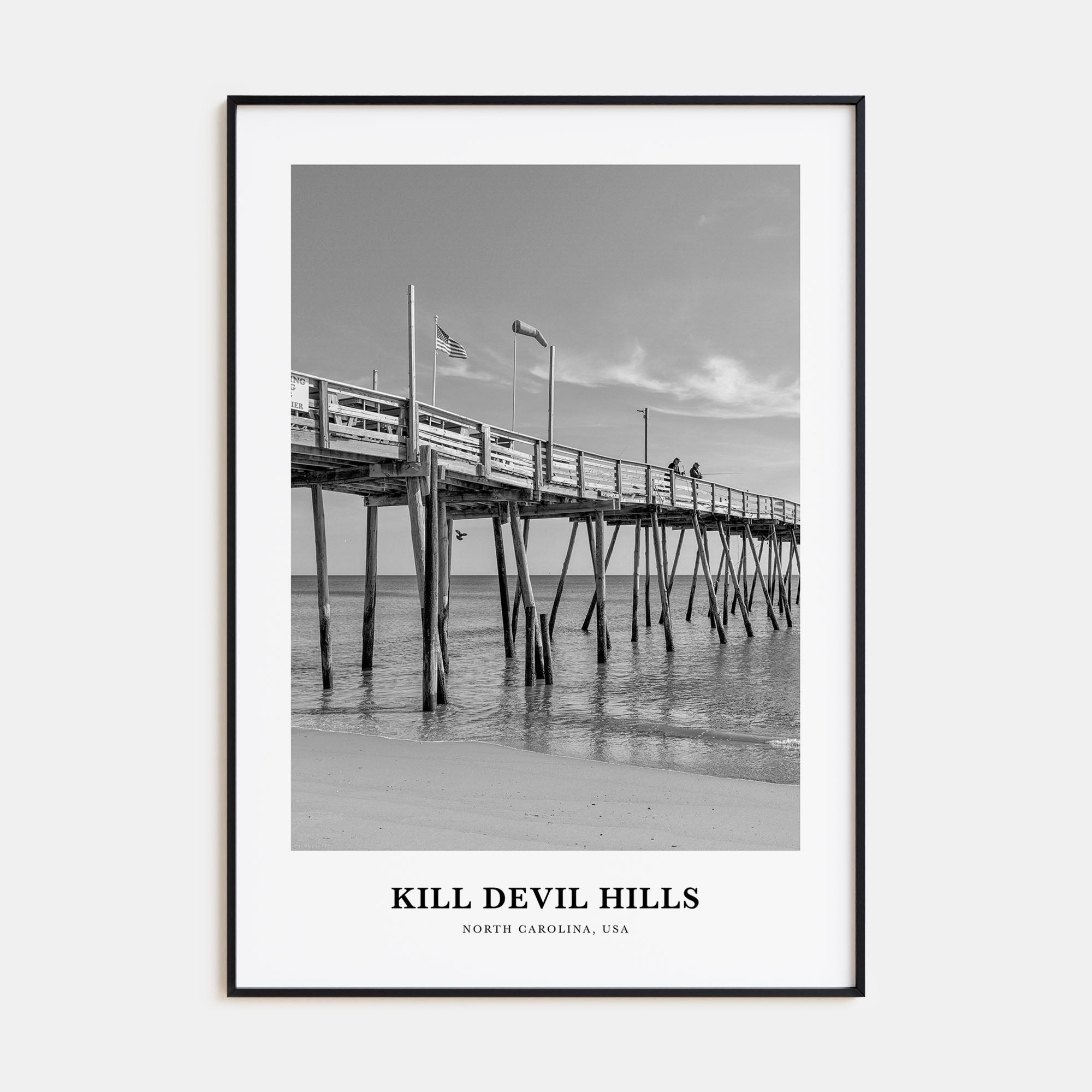 Kill Devil Hills Portrait B&W Poster