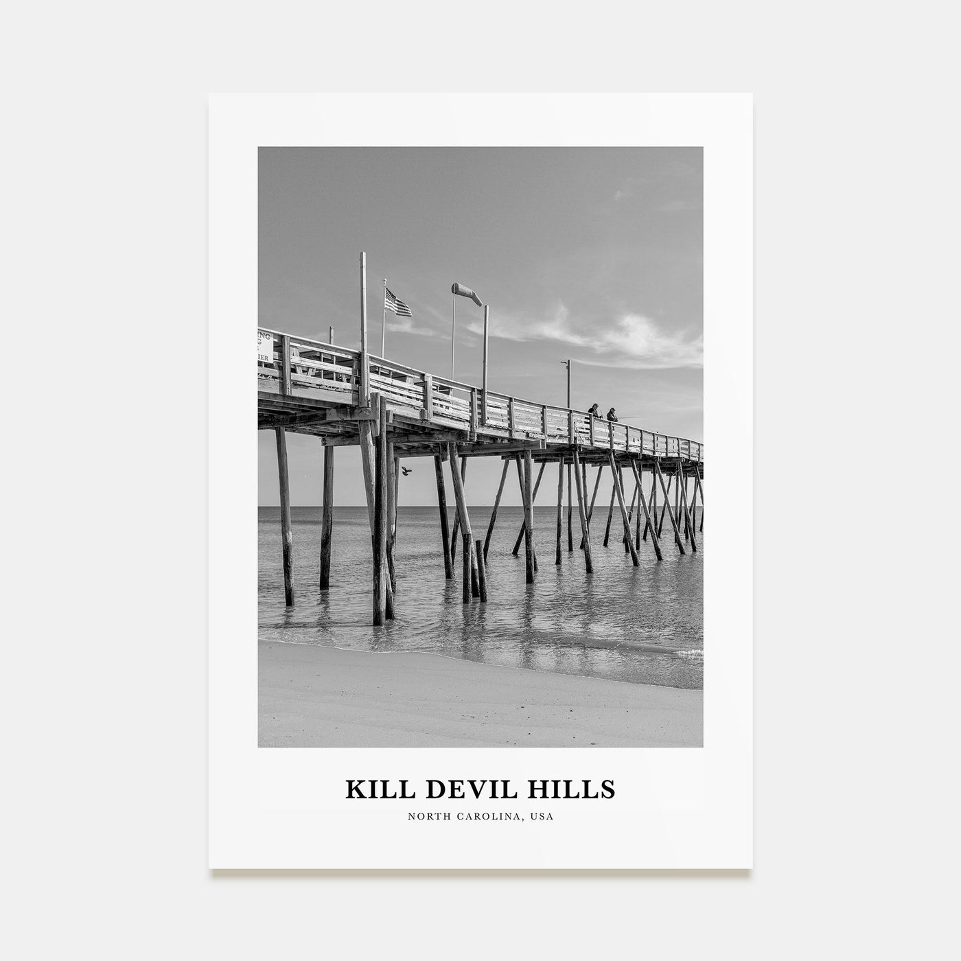 Kill Devil Hills Portrait B&W Poster