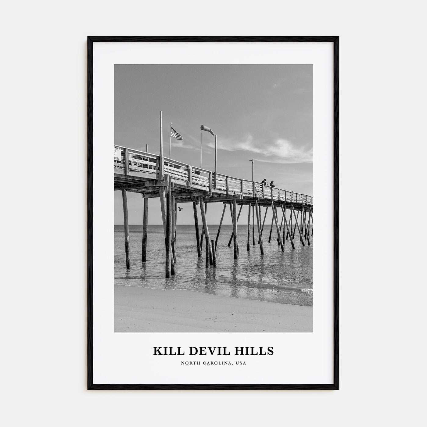 Kill Devil Hills Portrait B&W Poster