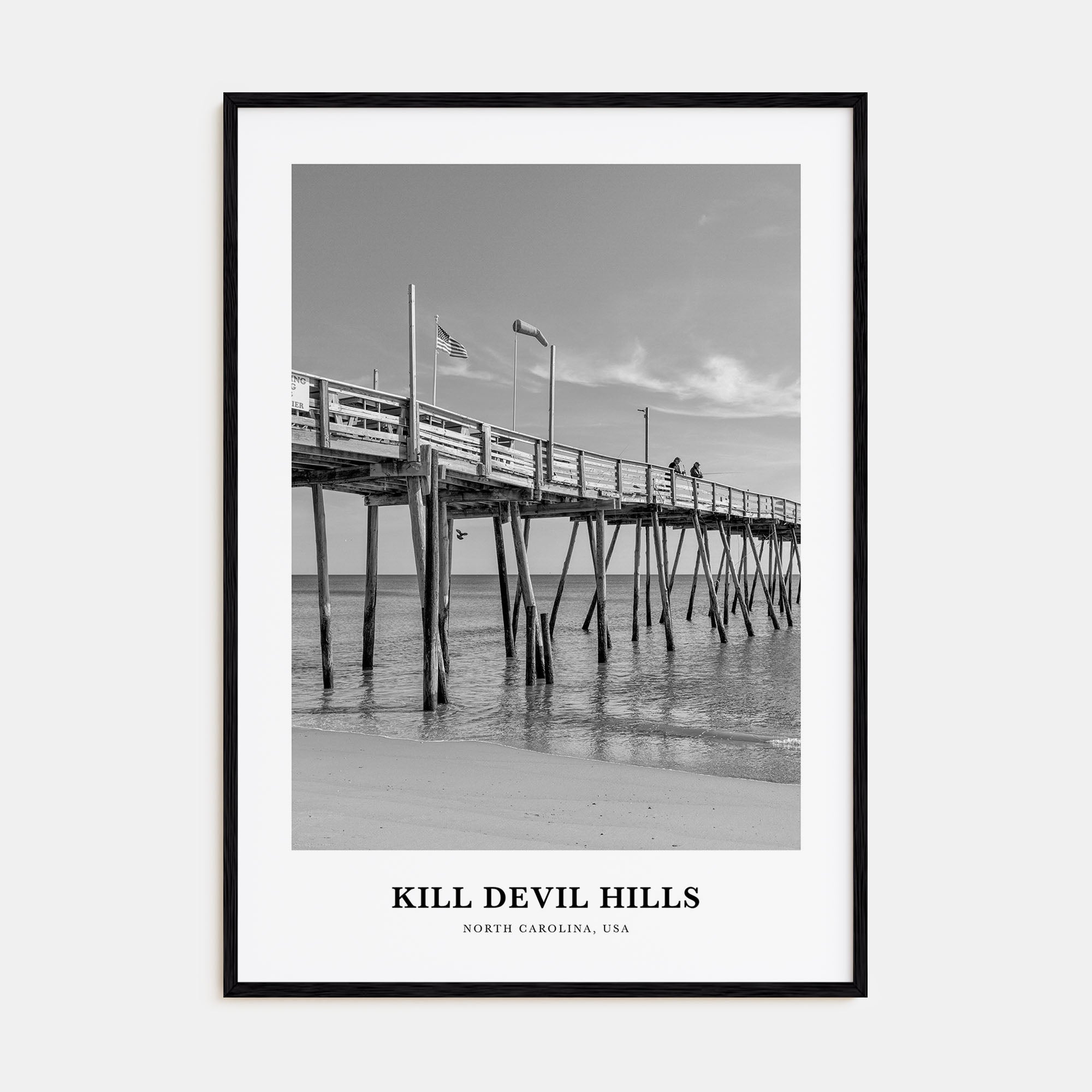 Kill Devil Hills Portrait B&W Poster