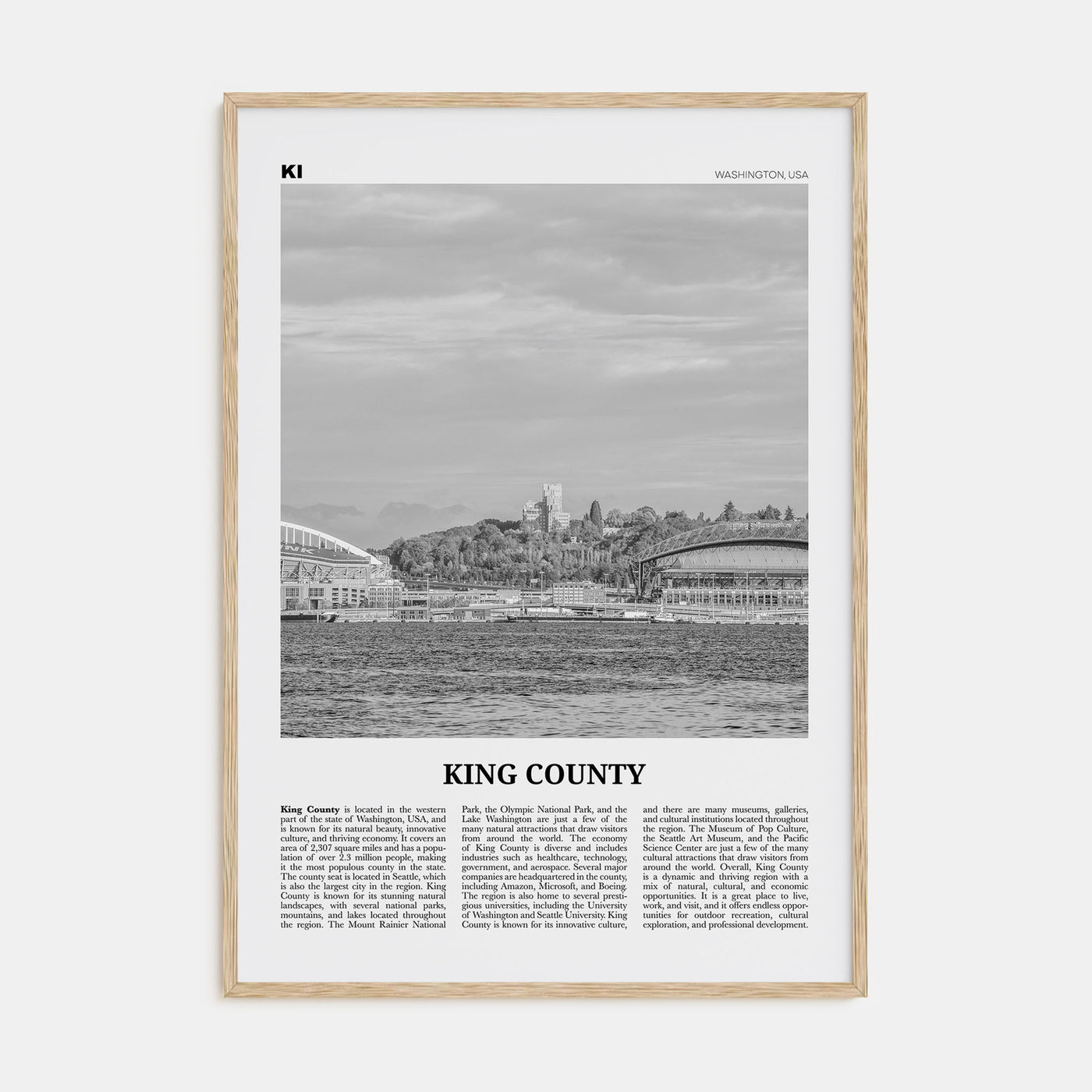 King County Travel B&W Poster
