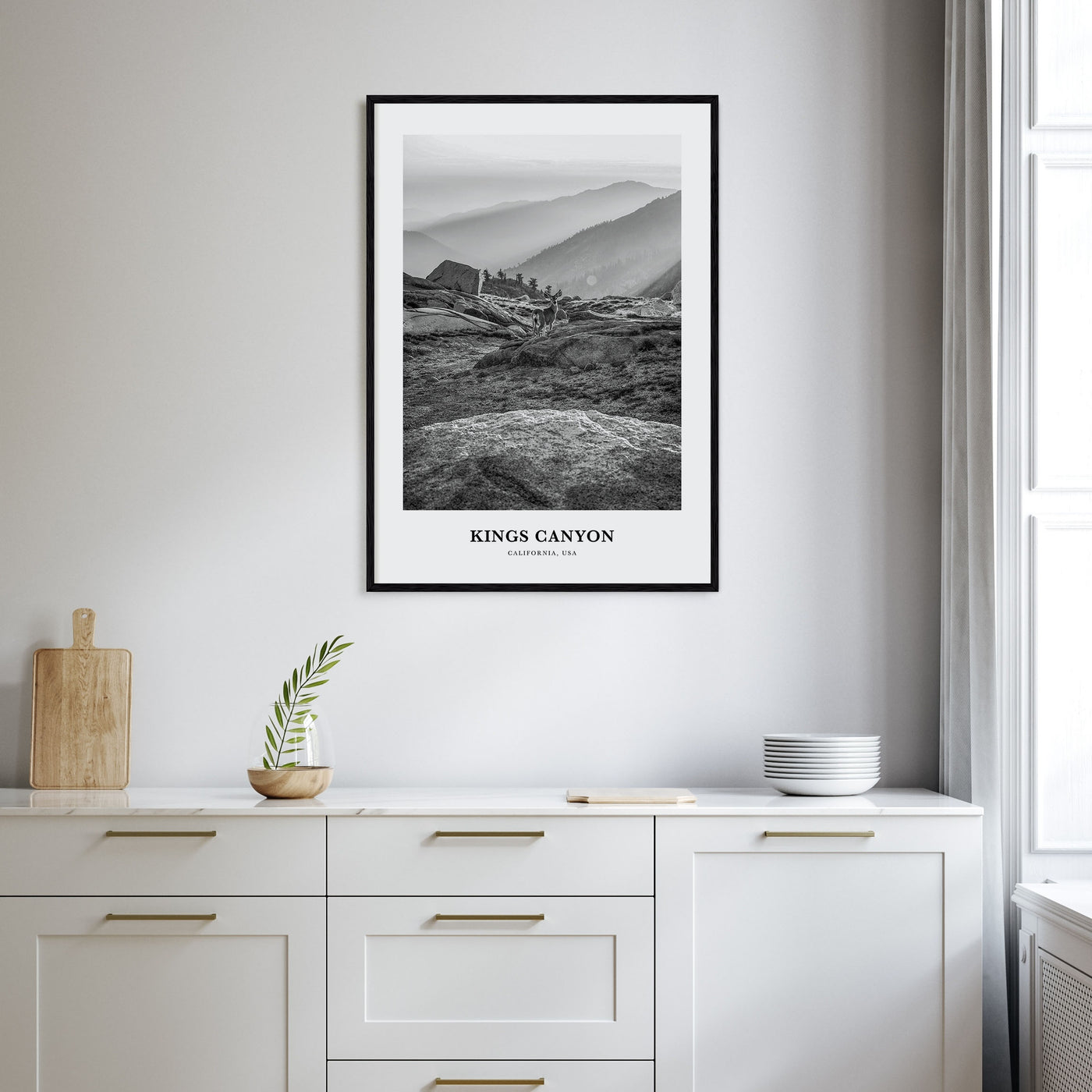 Kings Canyon National Park Portrait B&W Poster