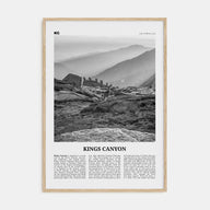 Kings Canyon National Park Travel B&W Poster