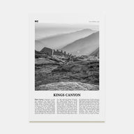 Kings Canyon National Park Travel B&W Poster