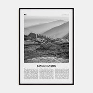 Kings Canyon National Park Travel B&W Poster