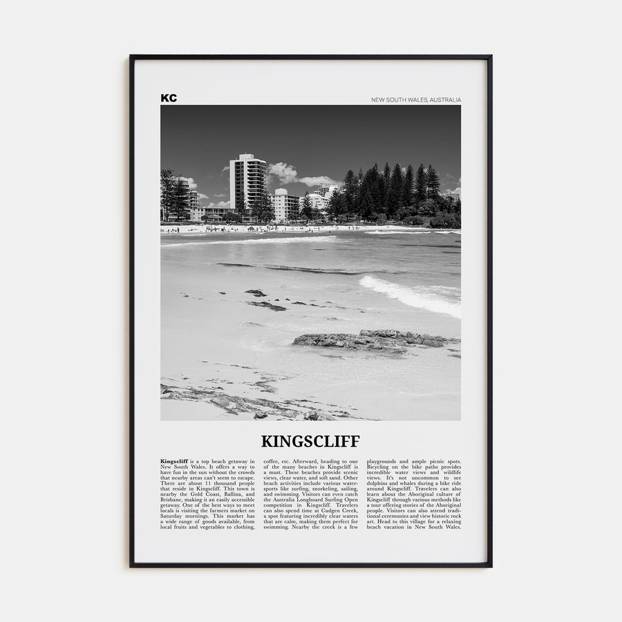 Kingscliff Travel B&W Poster
