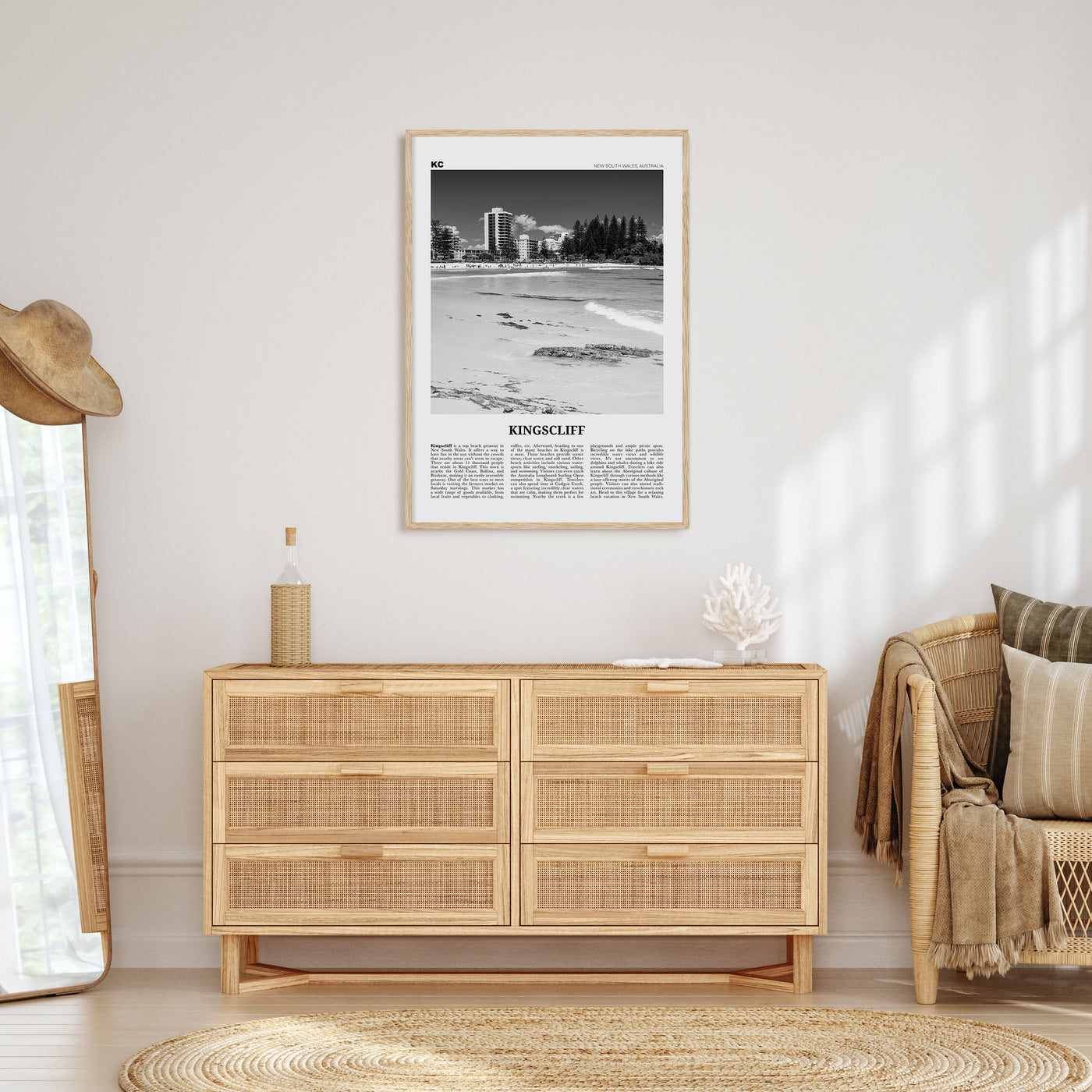 Kingscliff Travel B&W Poster