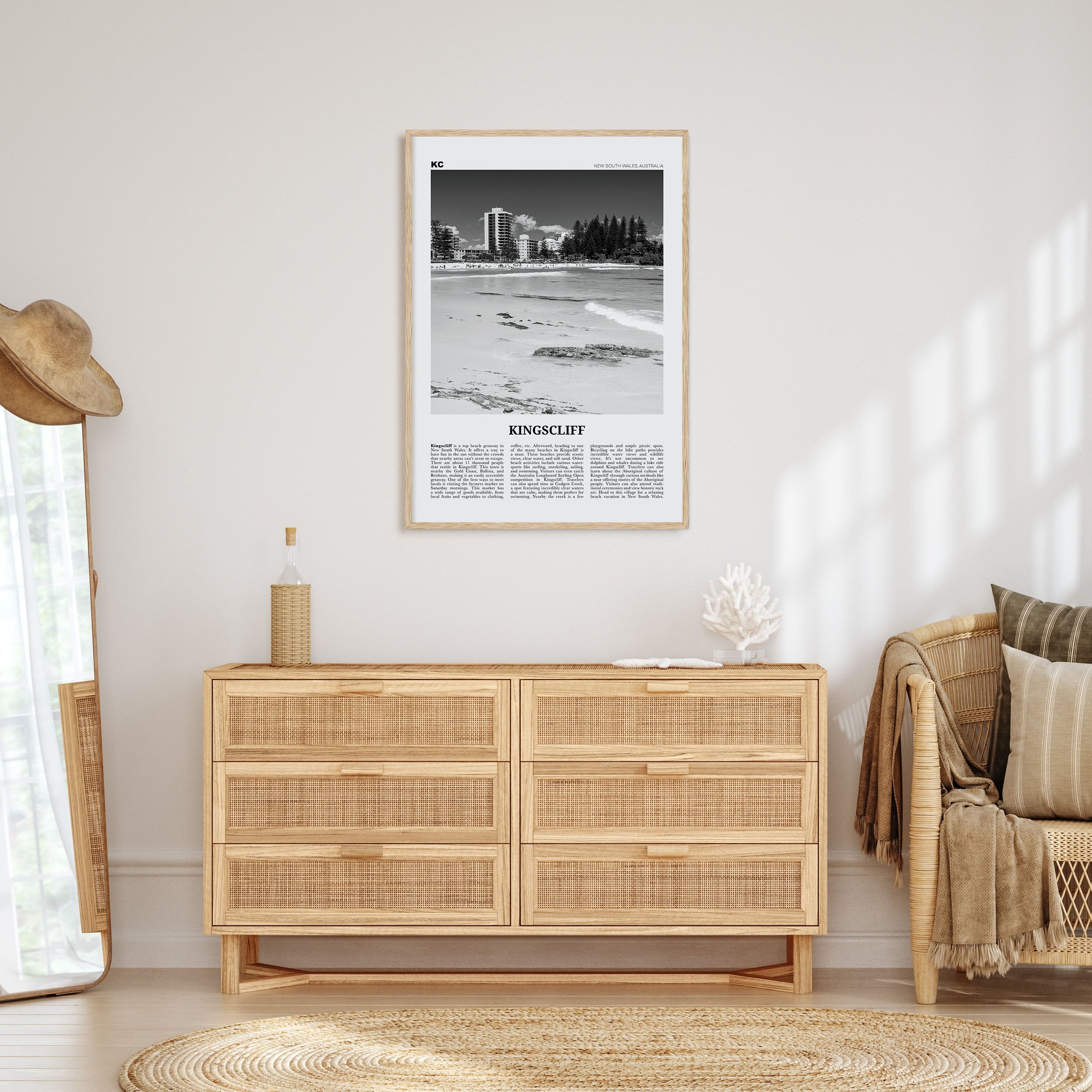 Kingscliff Travel B&W Poster