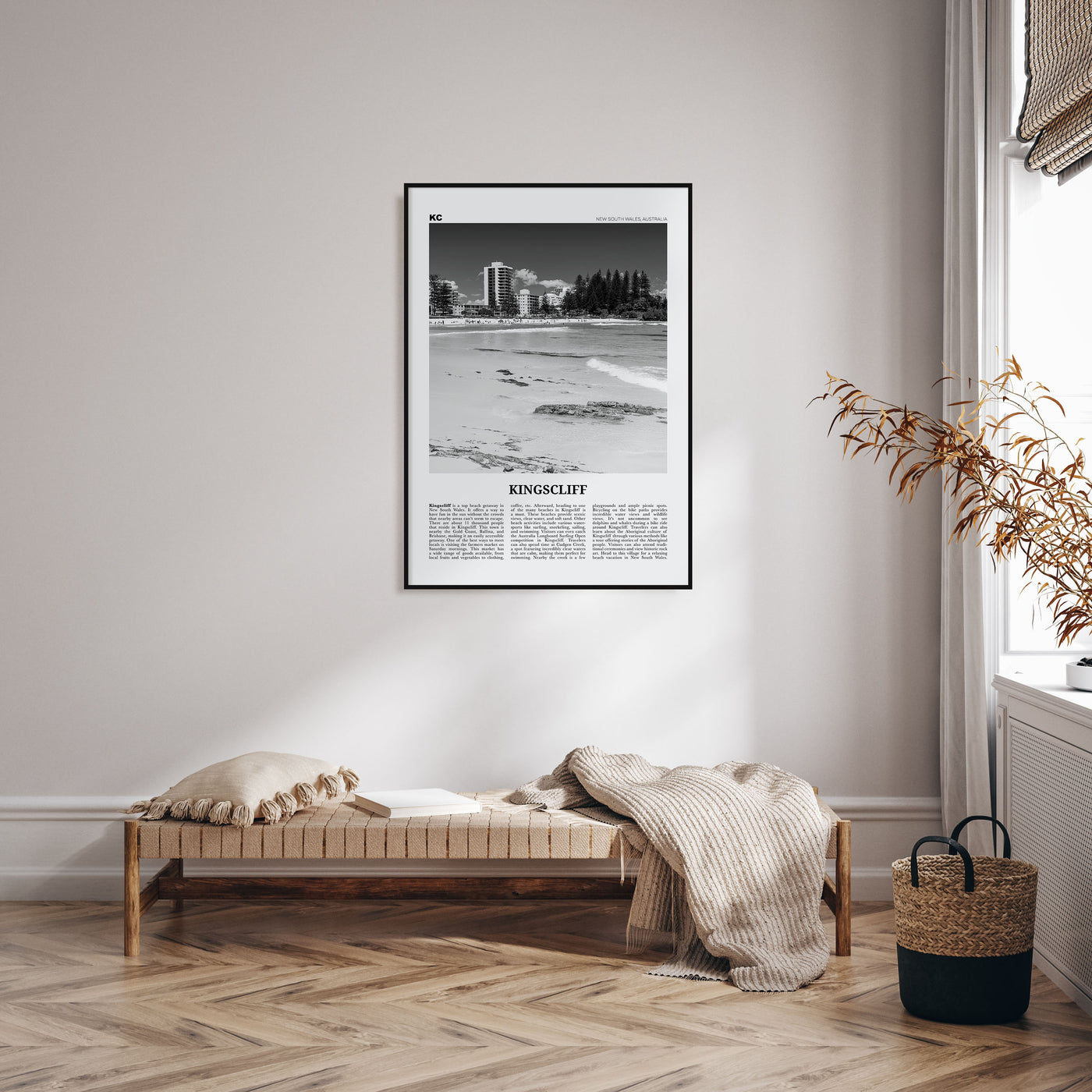 Kingscliff Travel B&W Poster