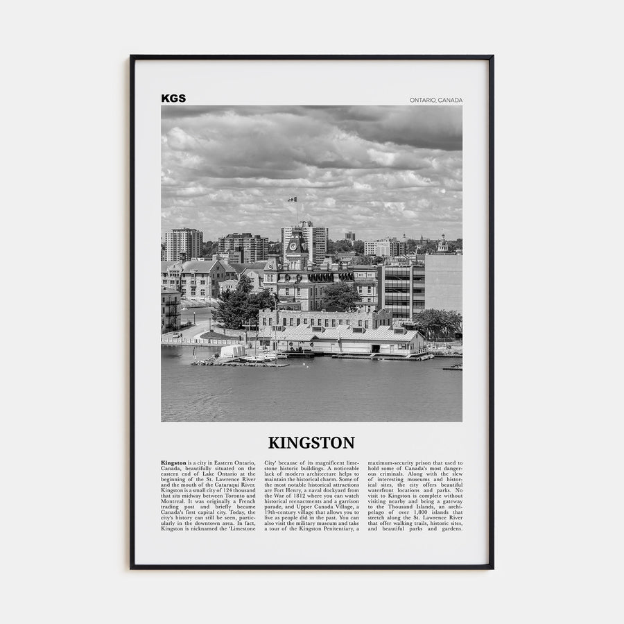 Kingston, Canada Travel B&W Poster