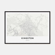 Kingston, Jamaica Map Landscape Poster