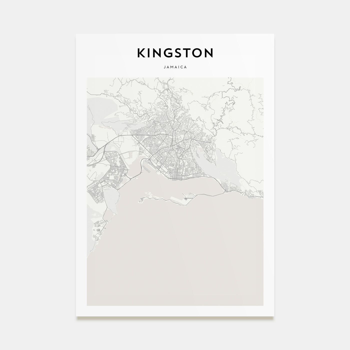 Kingston, Jamaica Map Portrait Poster