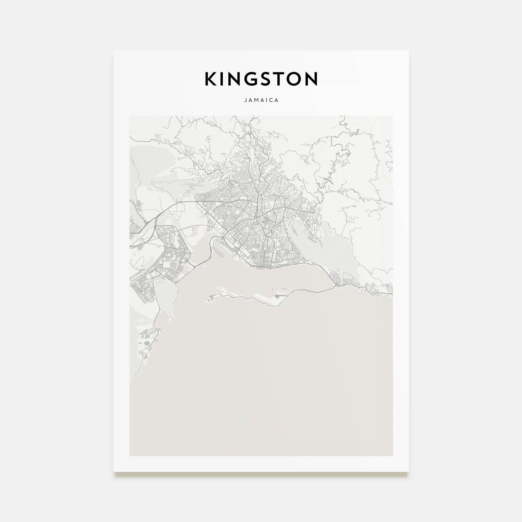 Kingston, Jamaica Map Portrait Poster