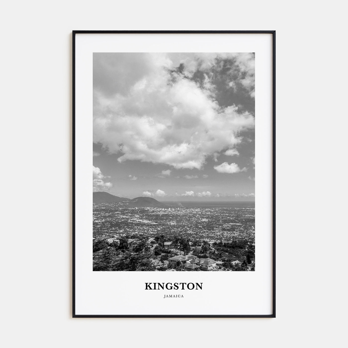Kingston, Jamaica Portrait B&W Poster