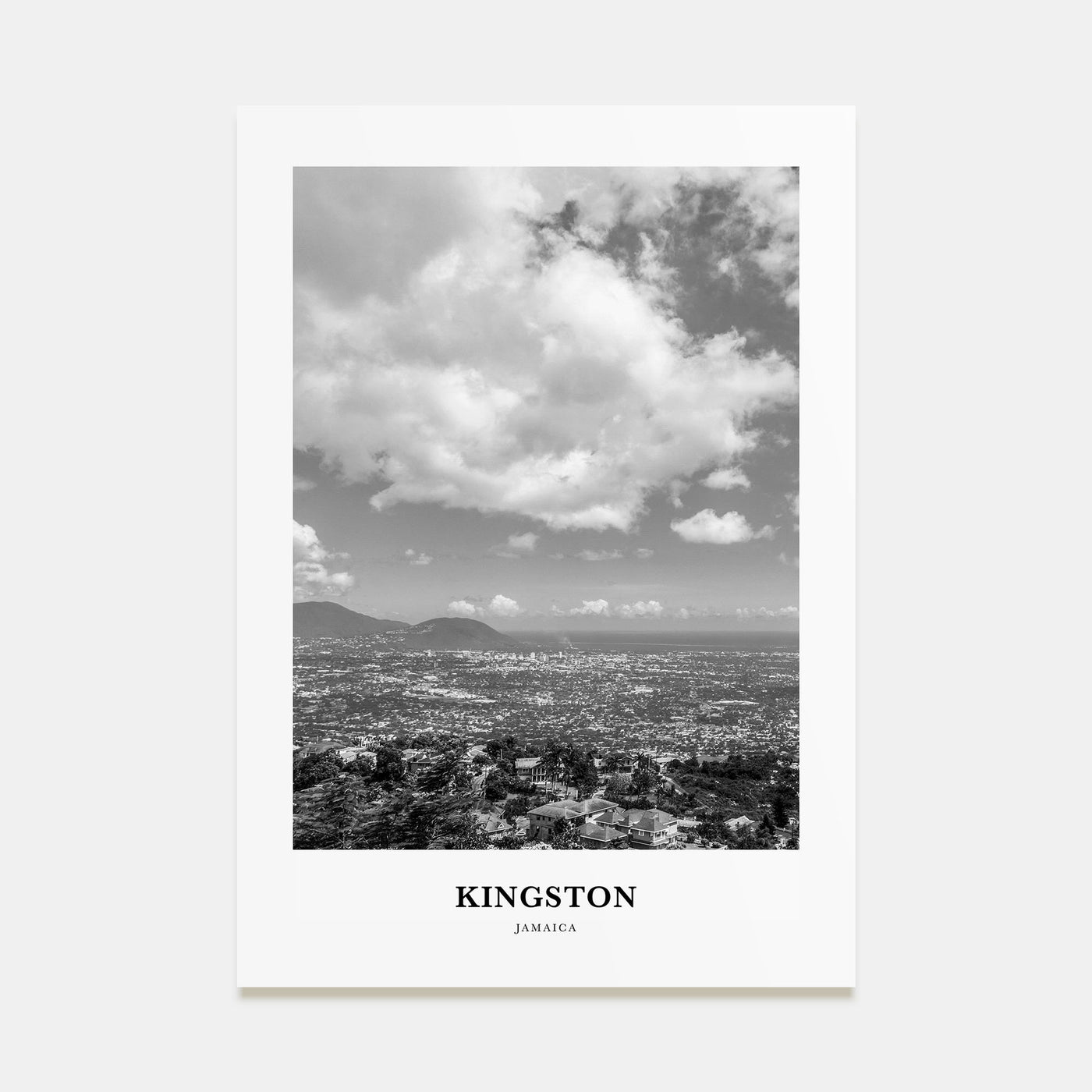 Kingston, Jamaica Portrait B&W Poster