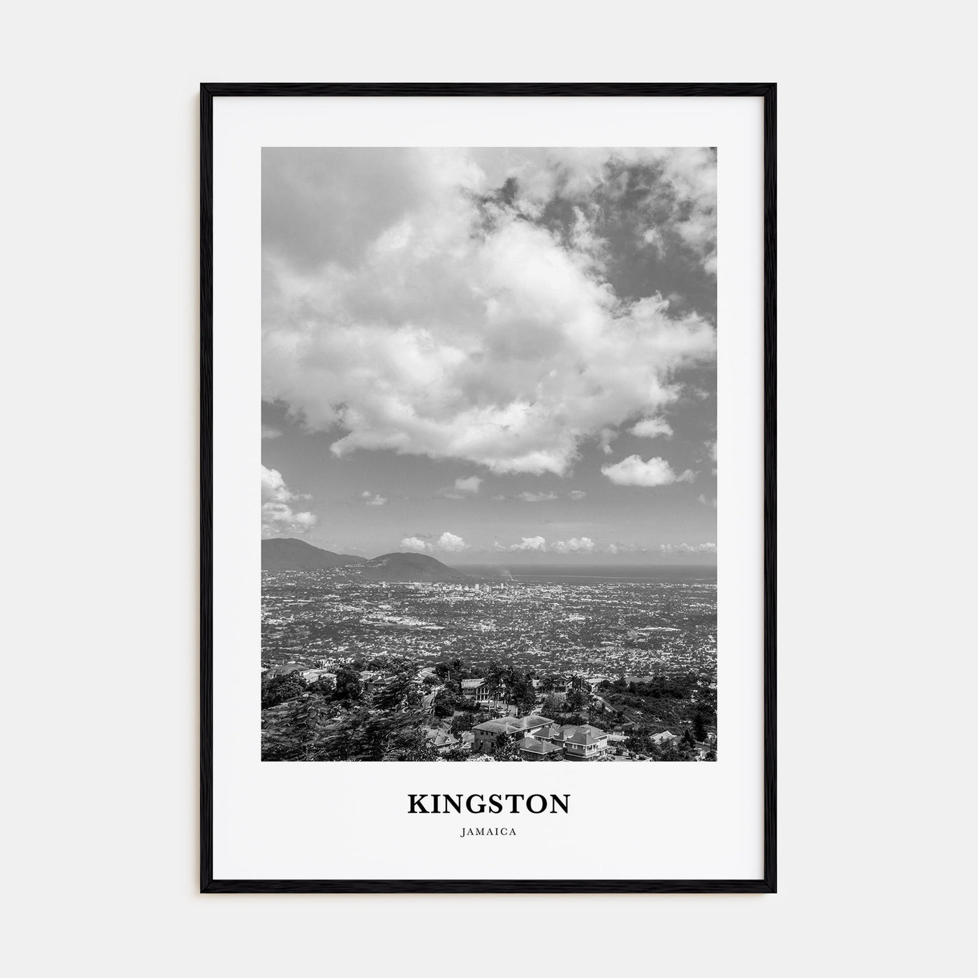 Kingston, Jamaica Portrait B&W Poster