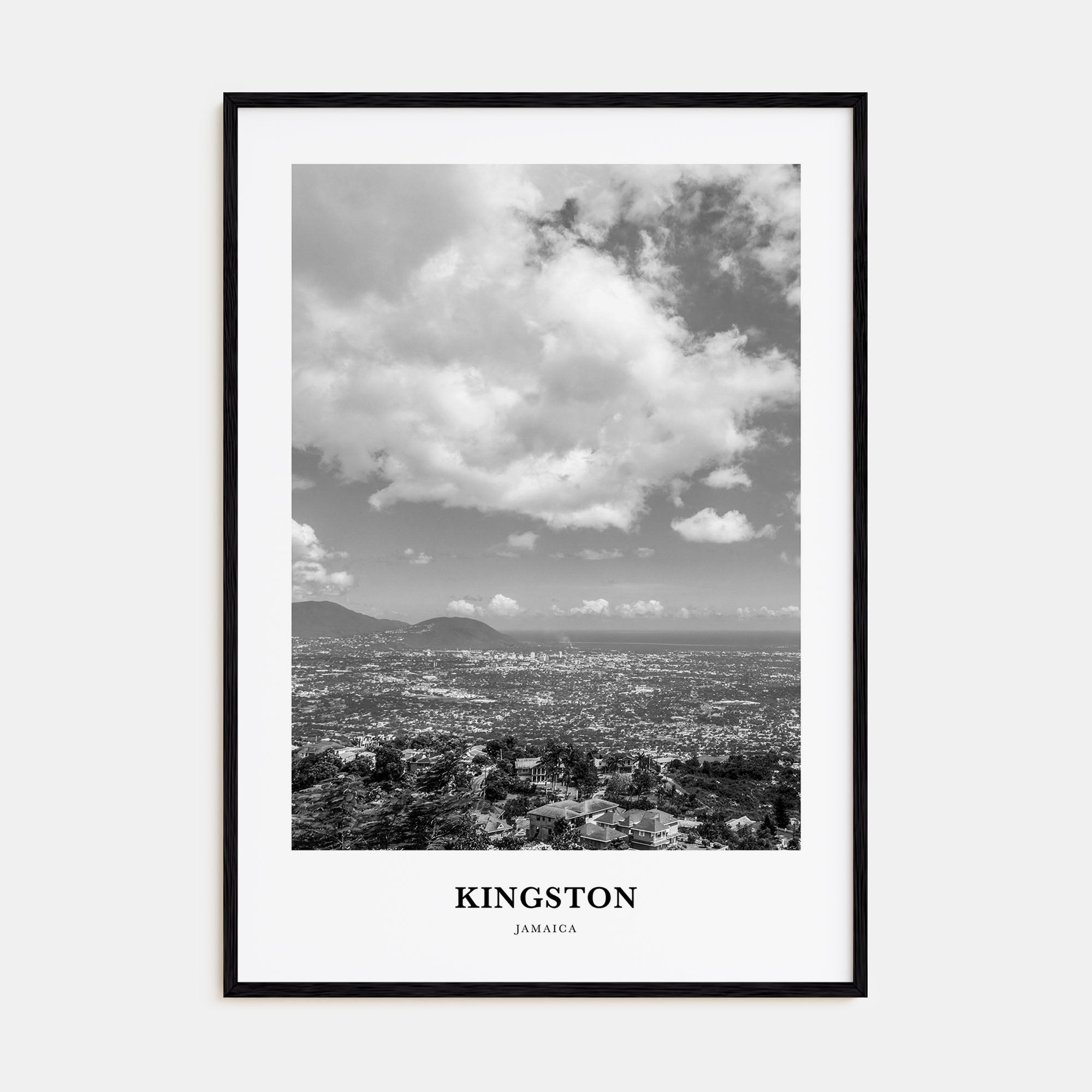 Kingston, Jamaica Portrait B&W Poster