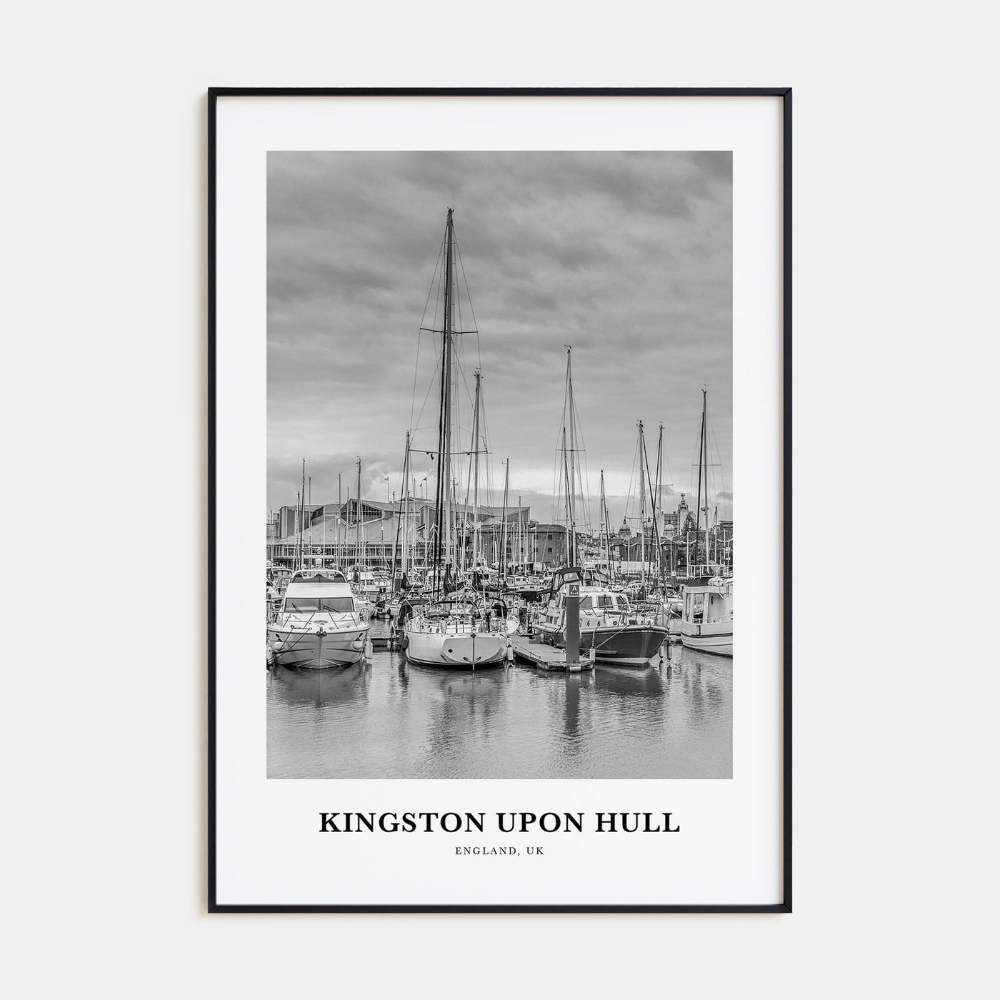 Kingston upon Hull Portrait B&W Poster