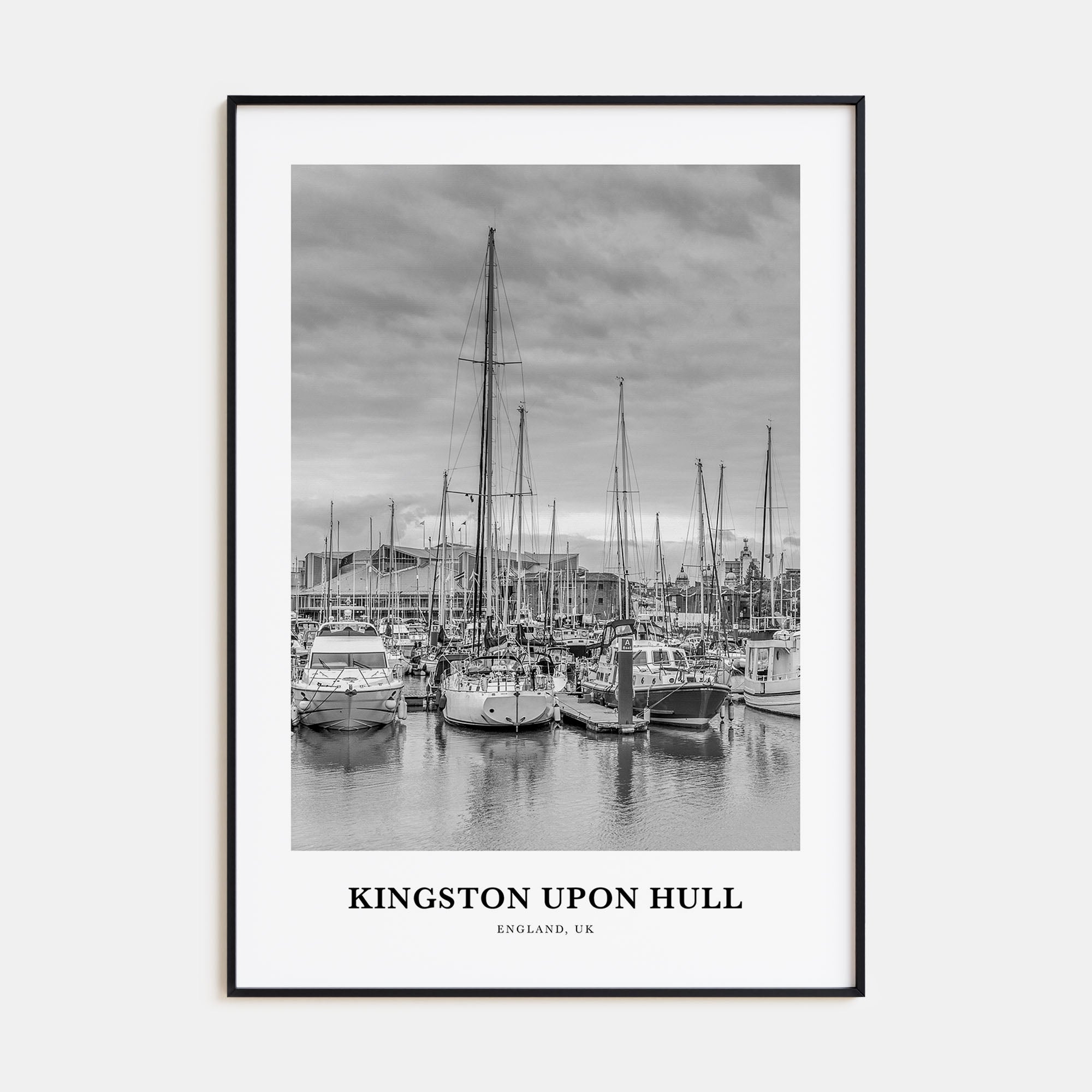 Kingston upon Hull Portrait B&W Poster