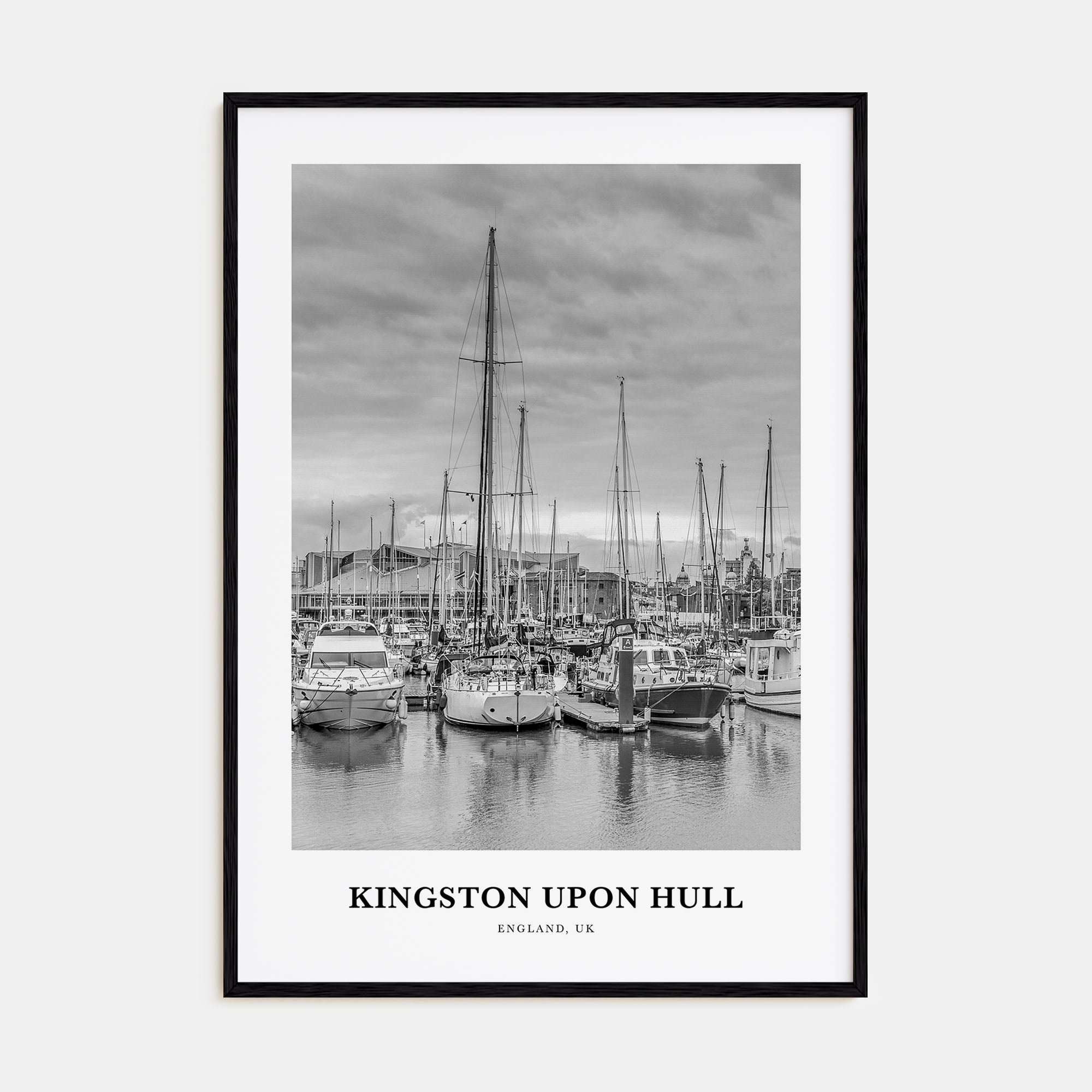 Kingston upon Hull Portrait B&W Poster