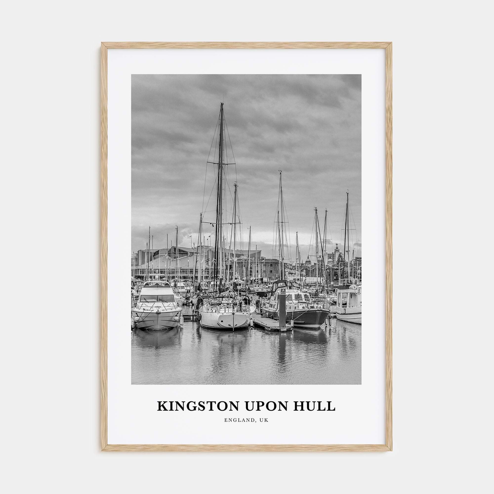 Kingston upon Hull Portrait B&W Poster
