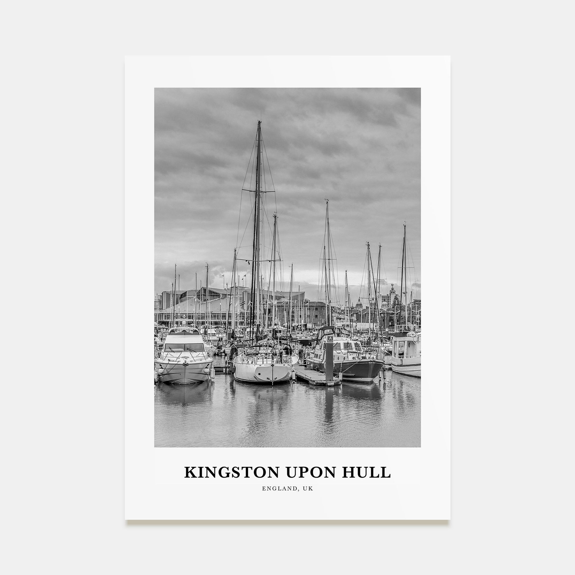 Kingston upon Hull Portrait B&W Poster