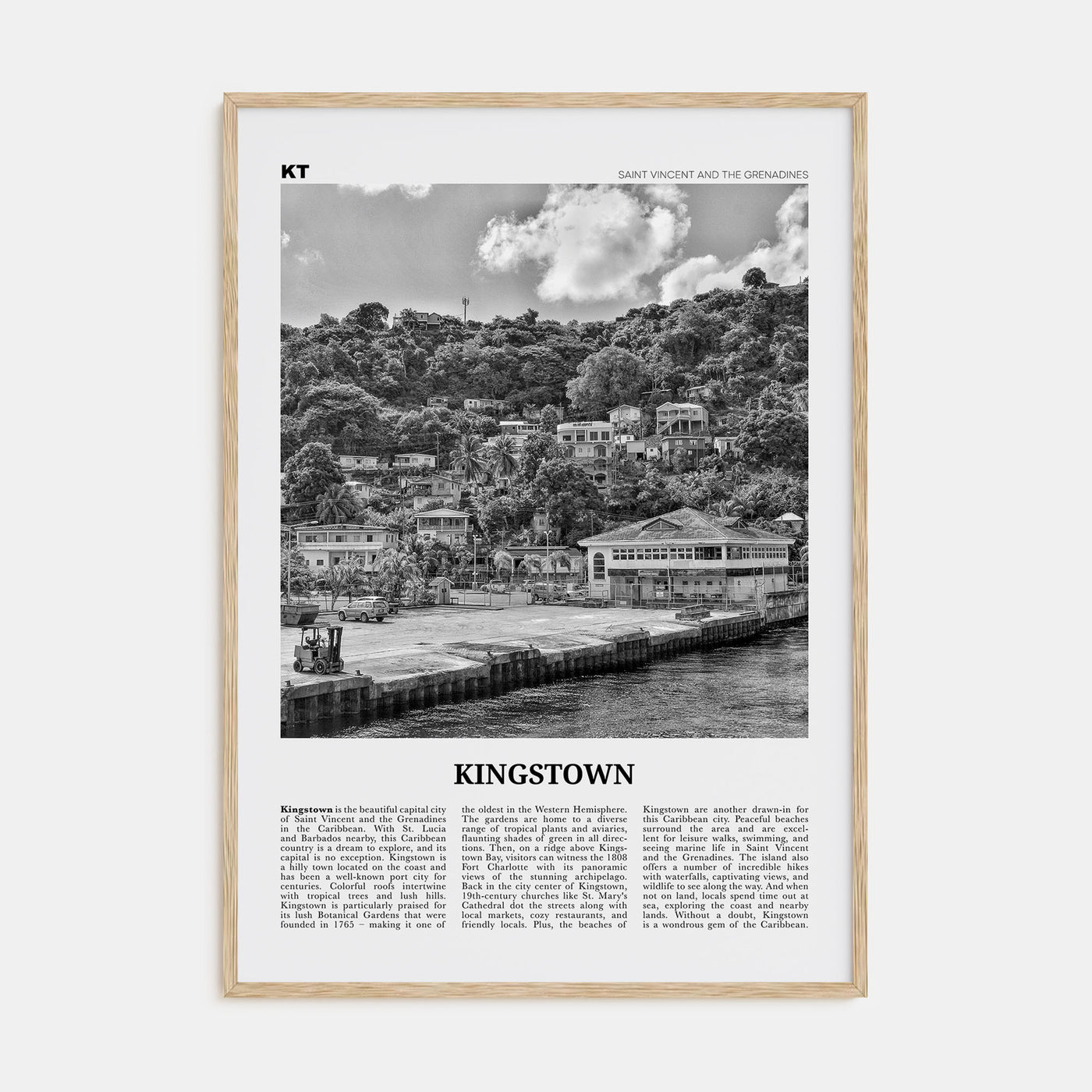 Kingstown Travel B&W Poster