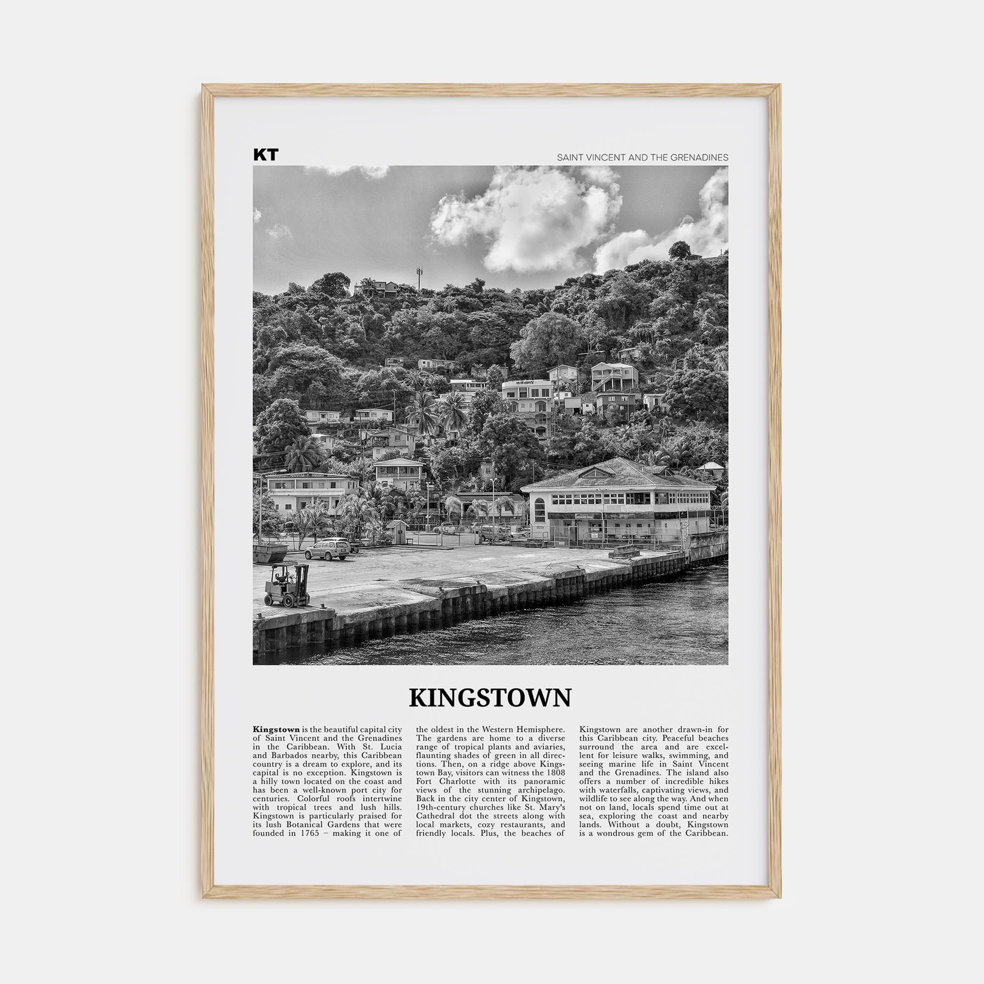 Kingstown Travel B&W Poster