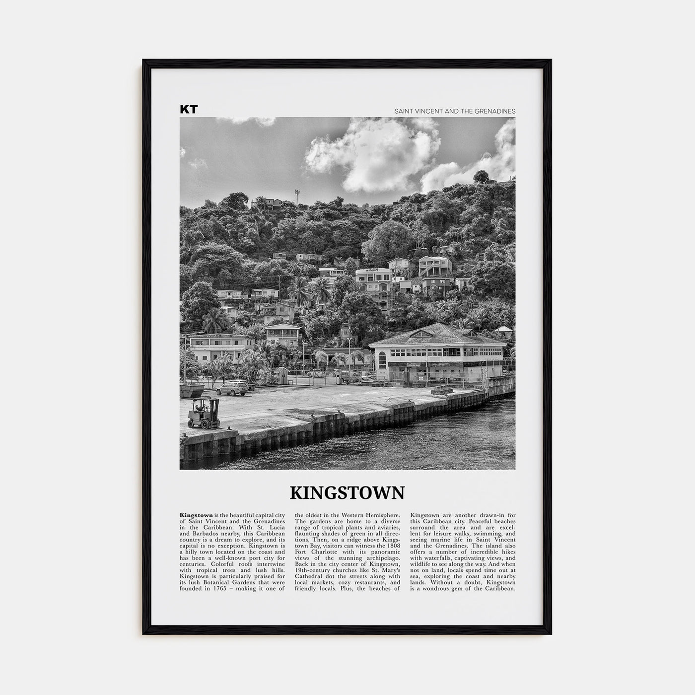 Kingstown Travel B&W Poster